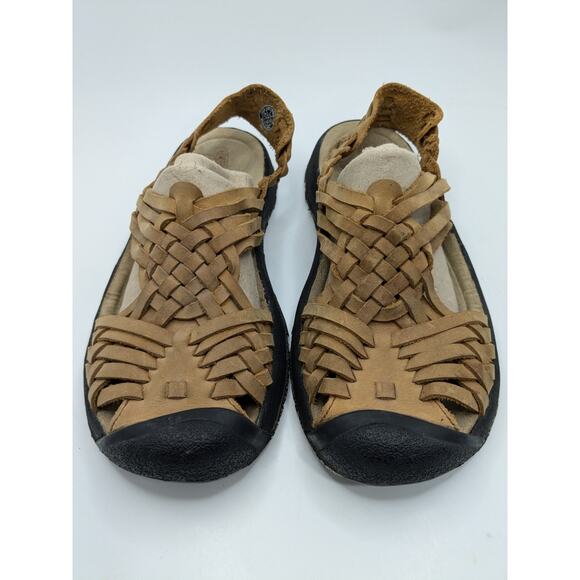 Keen Women's Tan Leather Woven Hurache-style Hiking Sandals Sz 9 - Picture 2 of 9